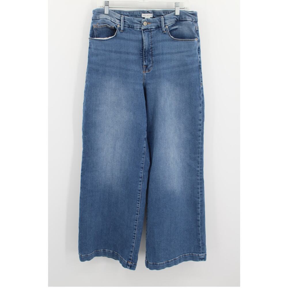 Good American Good Petite Palazzo High Rise Wide Leg Jeans Size 16P Blue
